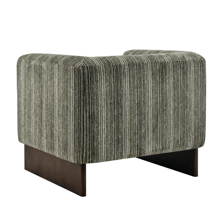 Daxon Chenille Accent Arm Chair - Stria Olive - view 8
