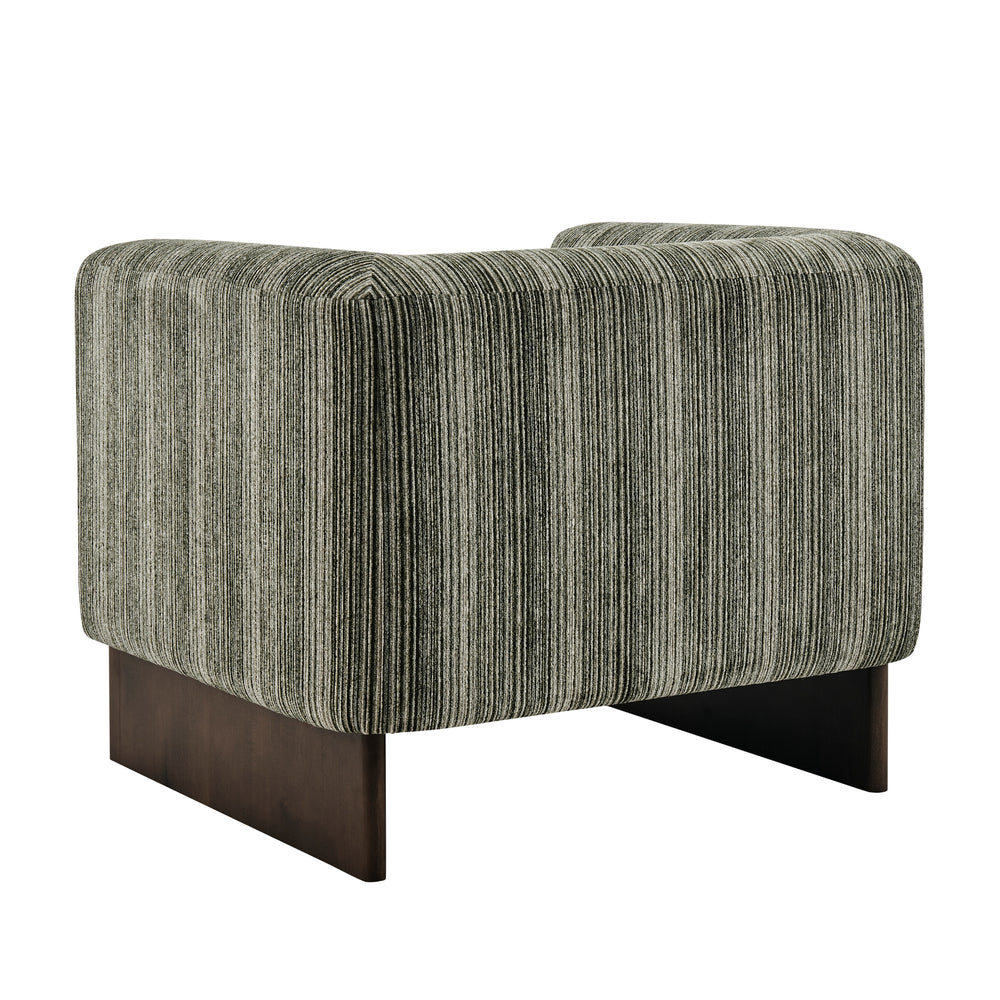 Daxon Chenille Accent Arm Chair - Stria Olive - view 8