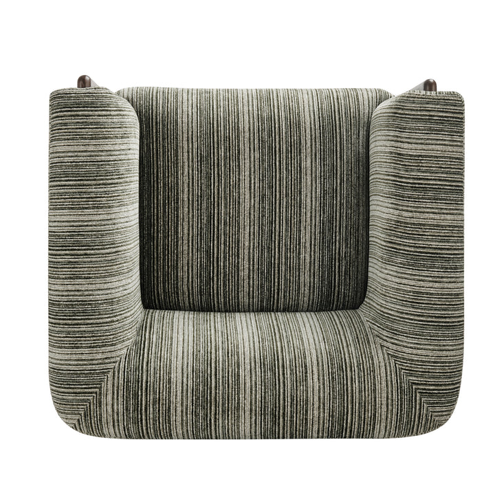 Daxon Chenille Accent Arm Chair - Stria Olive - view 9