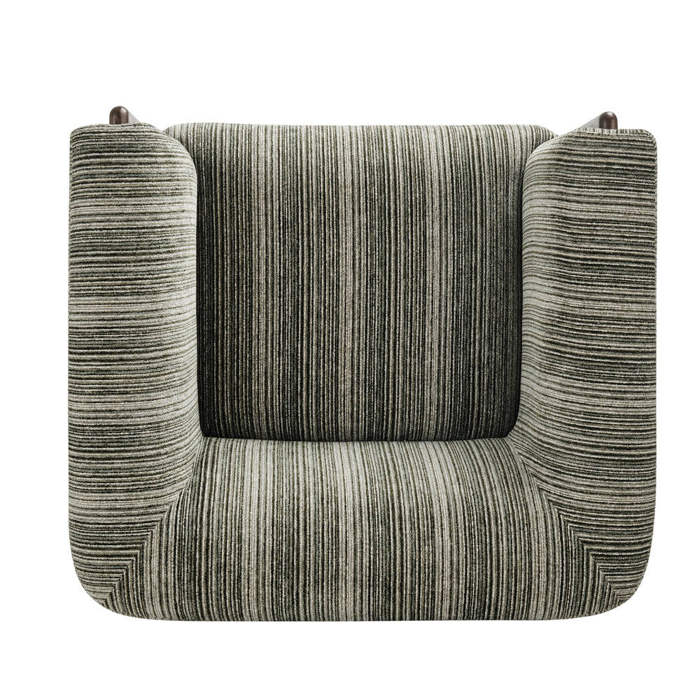 Daxon Chenille Accent Arm Chair - Stria Olive - view 9