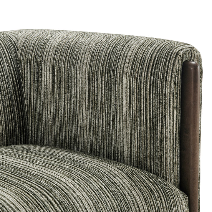 Daxon Chenille Accent Arm Chair - Stria Olive - view 10
