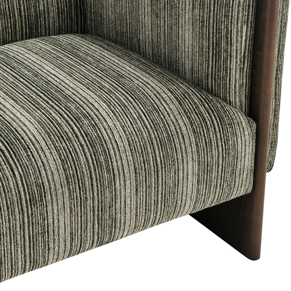 Daxon Chenille Accent Arm Chair - Stria Olive - view 11