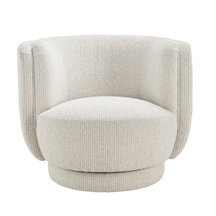 Veloura Fabric Swivel Accent Arm Chair - Mila Ivory - view 4