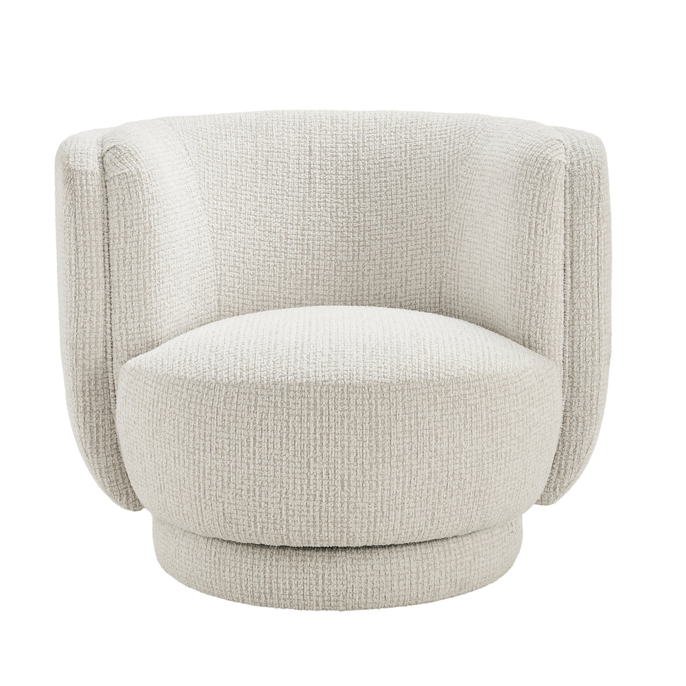 Veloura Fabric Swivel Accent Arm Chair - Mila Ivory - view 4