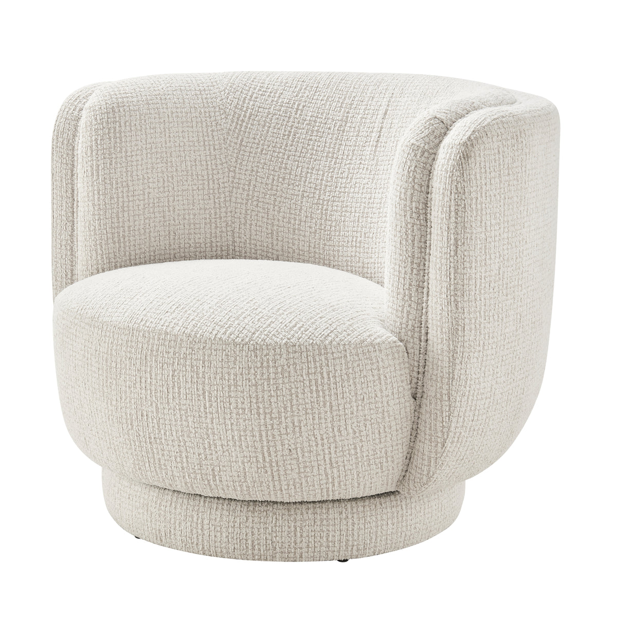 Veloura Fabric Swivel Accent Arm Chair - Mila Ivory