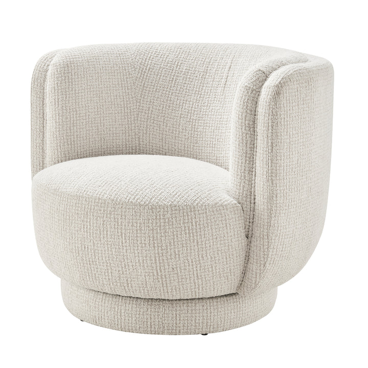 Veloura Fabric Swivel Accent Arm Chair - Mila Ivory
