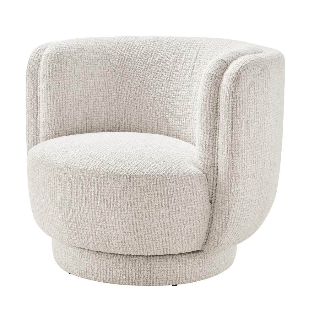Veloura Fabric Swivel Accent Arm Chair - Mila Ivory