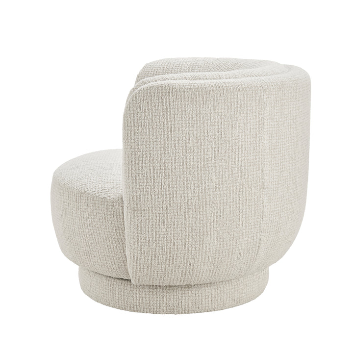 Veloura Fabric Swivel Accent Arm Chair - Mila Ivory - view 5
