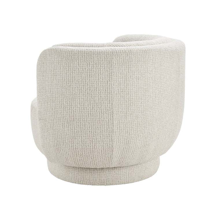 Veloura Fabric Swivel Accent Arm Chair - Mila Ivory - view 7