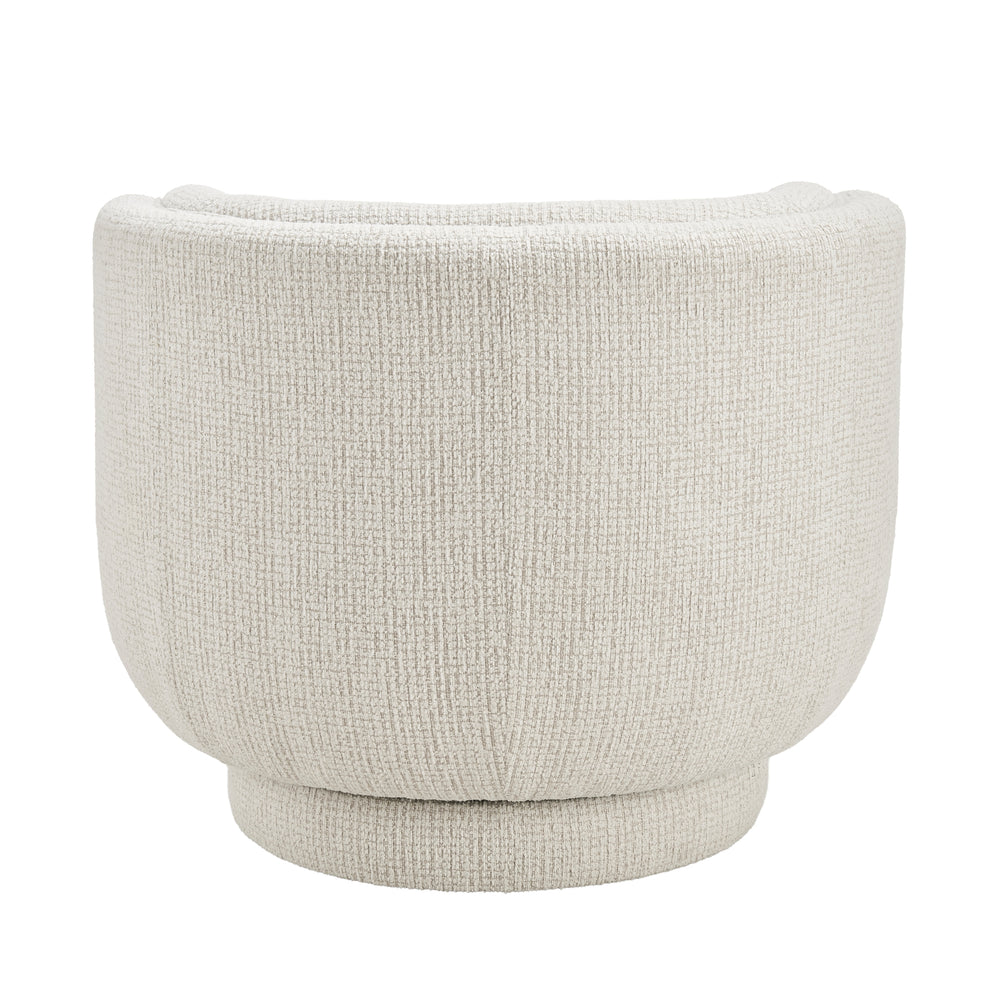 Veloura Fabric Swivel Accent Arm Chair - Mila Ivory - view 6