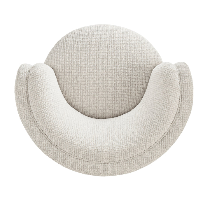 Veloura Fabric Swivel Accent Arm Chair - Mila Ivory - view 8