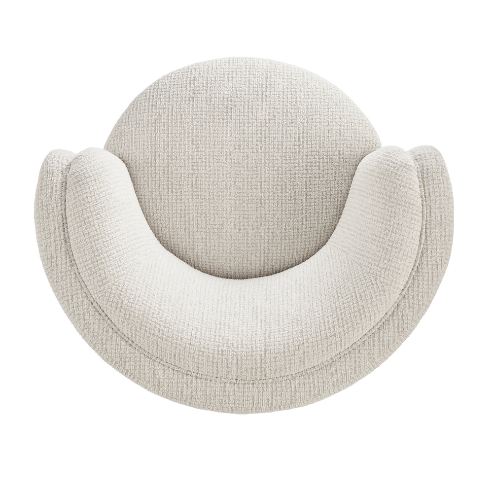 Veloura Fabric Swivel Accent Arm Chair - Mila Ivory - view 8