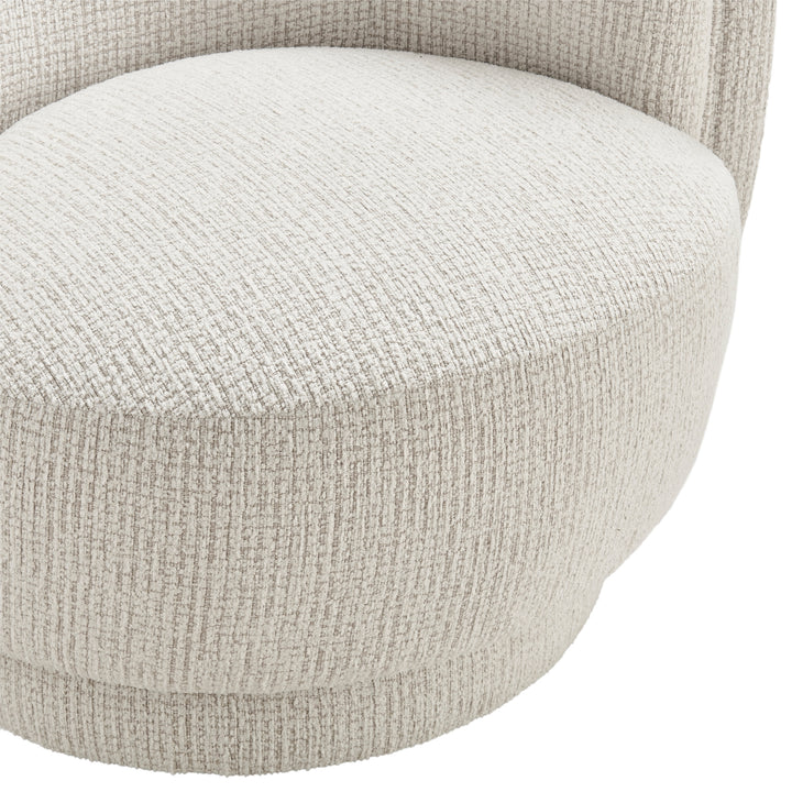 Veloura Fabric Swivel Accent Arm Chair - Mila Ivory - view 10