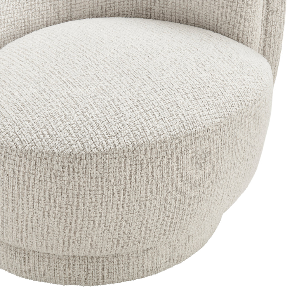 Veloura Fabric Swivel Accent Arm Chair - Mila Ivory - view 10