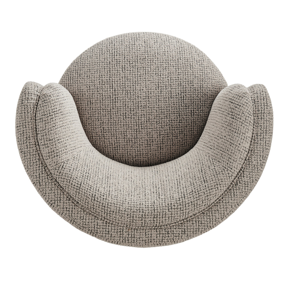 Veloura Fabric Swivel Accent Arm Chair - Mila Taupe - view 8