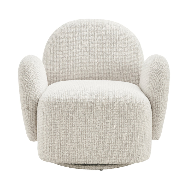 Zoya Fabric Swivel Accent Arm Chair - Mila Ivory - view 4