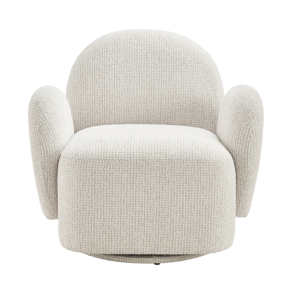 Zoya Fabric Swivel Accent Arm Chair - Mila Ivory - view 4
