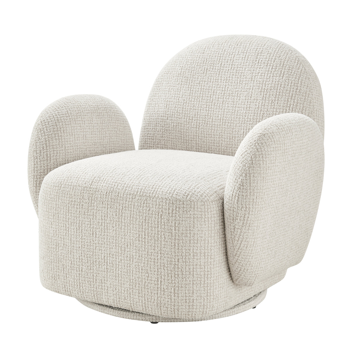 Zoya Fabric Swivel Accent Arm Chair - Mila Ivory