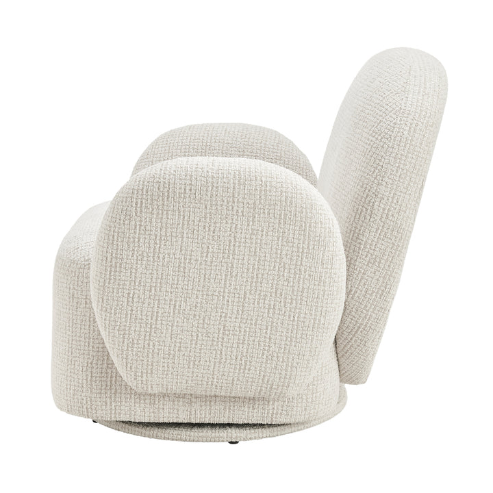 Zoya Fabric Swivel Accent Arm Chair - Mila Ivory - view 5