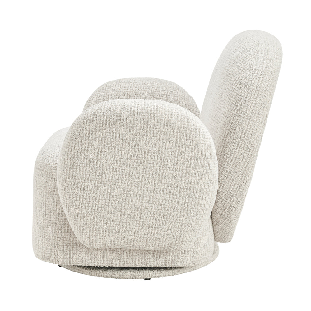 Zoya Fabric Swivel Accent Arm Chair - Mila Ivory - view 5