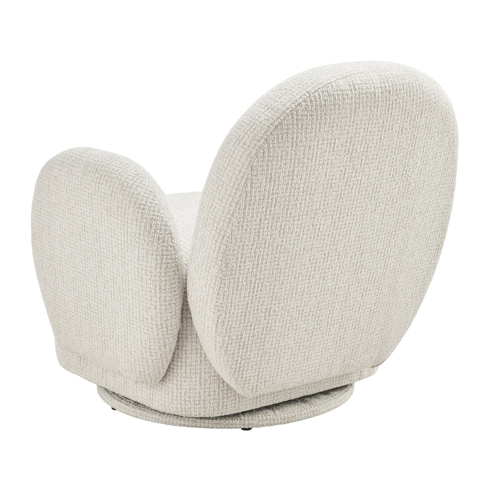 Zoya Fabric Swivel Accent Arm Chair - Mila Ivory - view 7