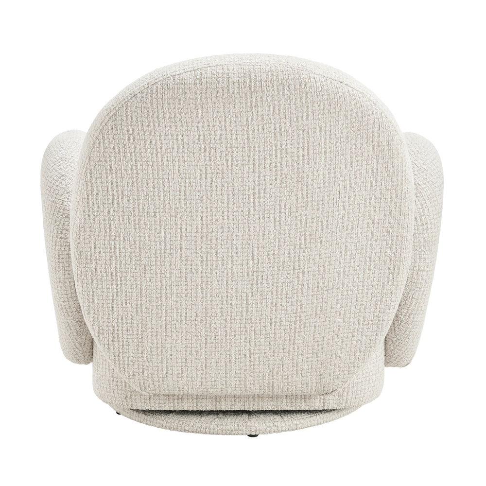 Zoya Fabric Swivel Accent Arm Chair - Mila Ivory - view 6