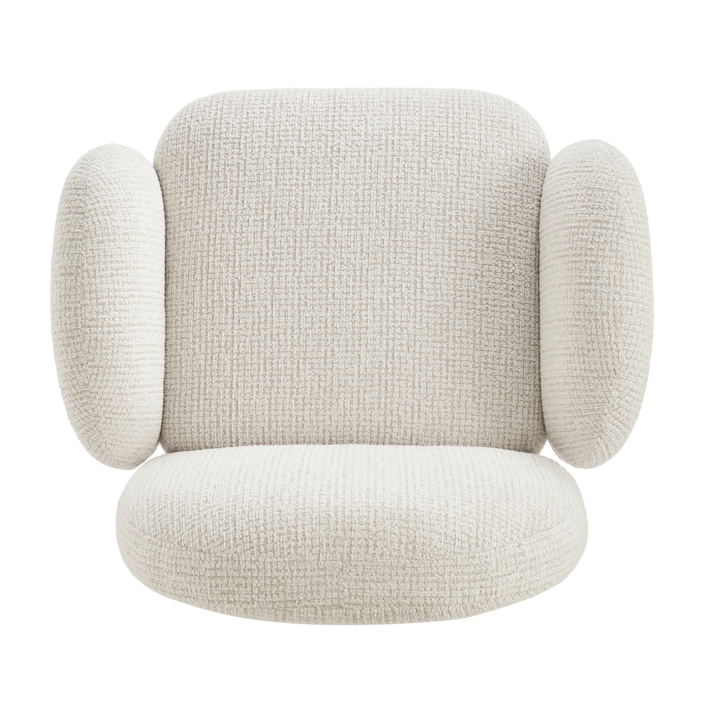 Zoya Fabric Swivel Accent Arm Chair - Mila Ivory - view 8