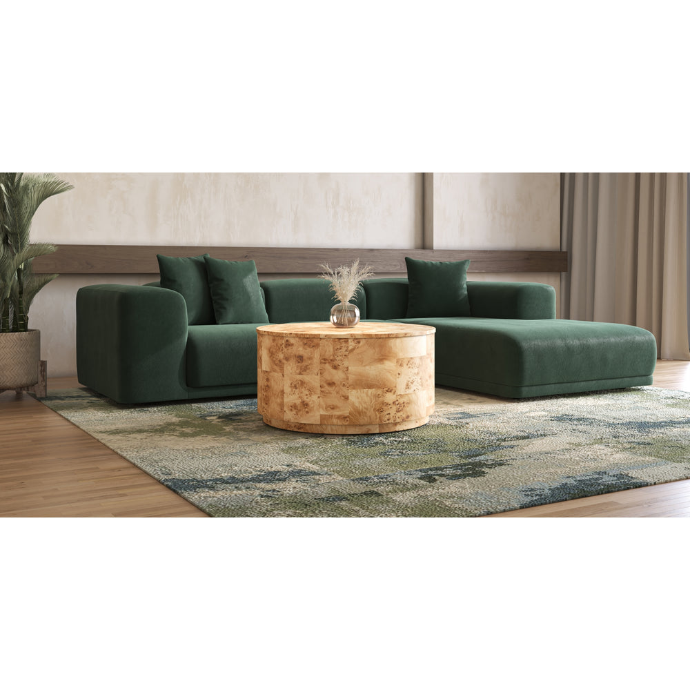 Arsenio Burl Wood Round Coffee Table - Natural Burl - view 3