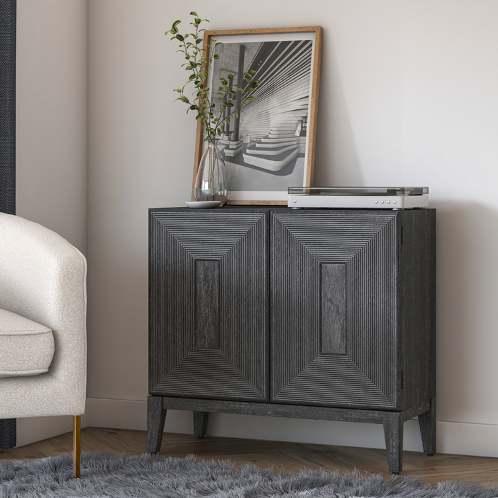 Covey Cabinet 2 Doors - Brushstroke Black - view 3