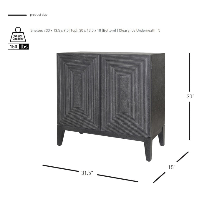 Covey Cabinet 2 Doors - Brushstroke Black - view 2