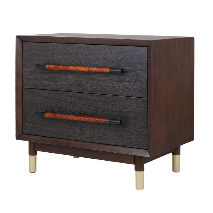 Callan Nightstand/Side Table 2 Drawers - Dark Walnut