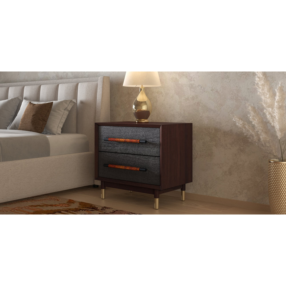 Callan Nightstand/Side Table 2 Drawers - Dark Walnut - view 4