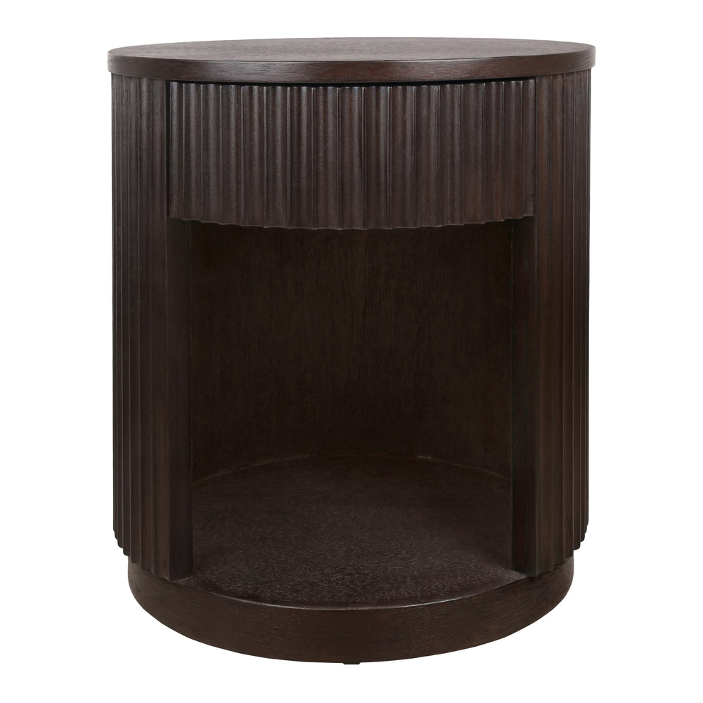 Truro Round Nightstand/Side Table - Dark Brown - view 4