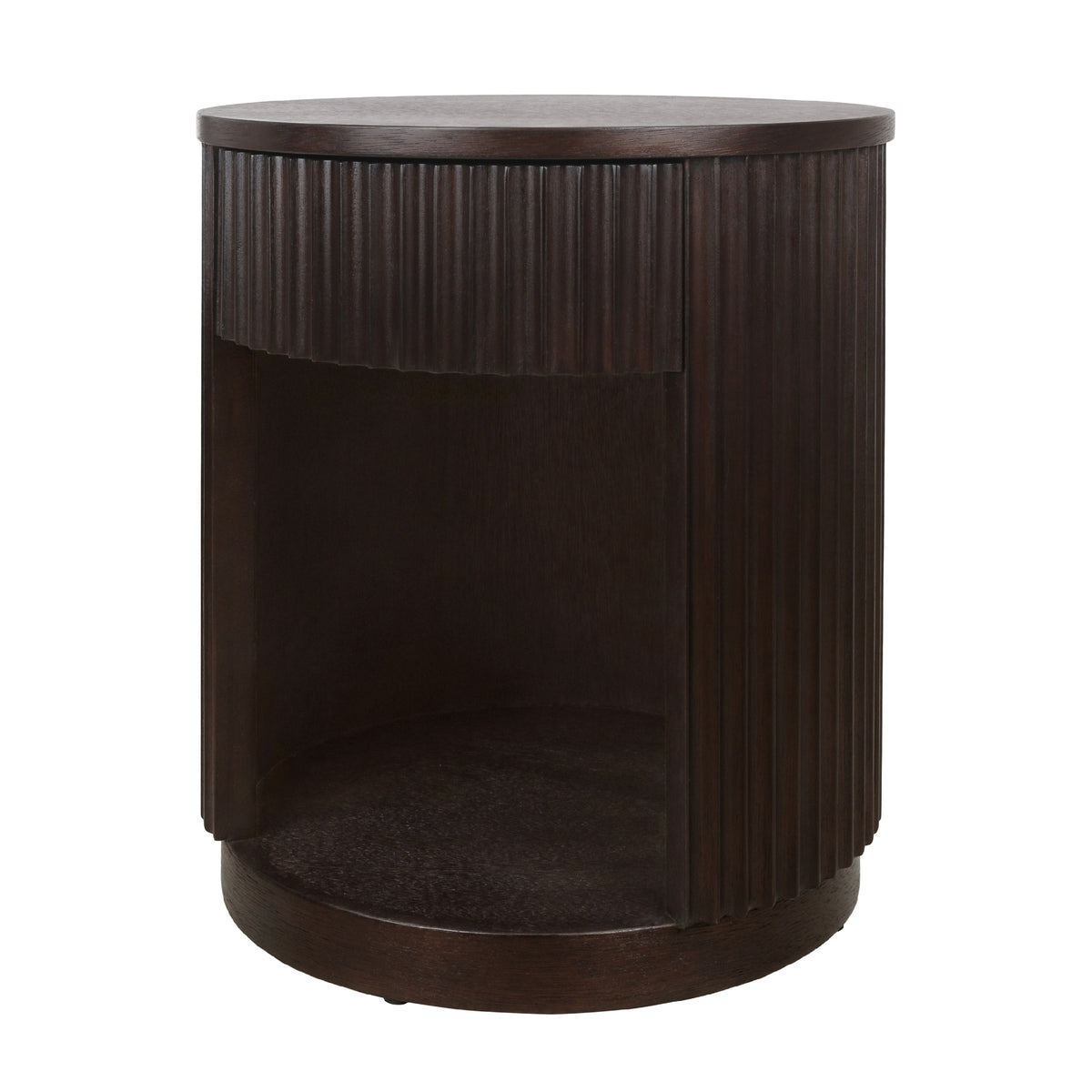 Truro Round Nightstand/Side Table - Dark Brown