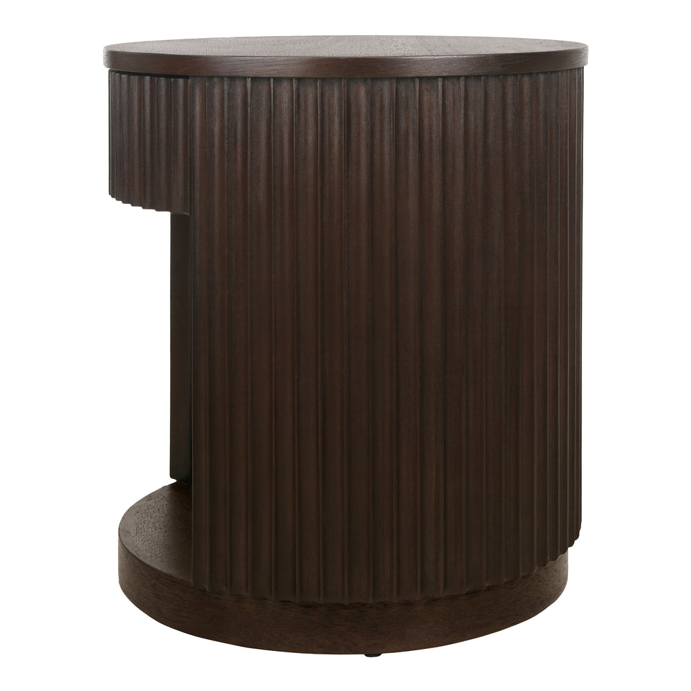 Truro Round Nightstand/Side Table - Dark Brown - view 5