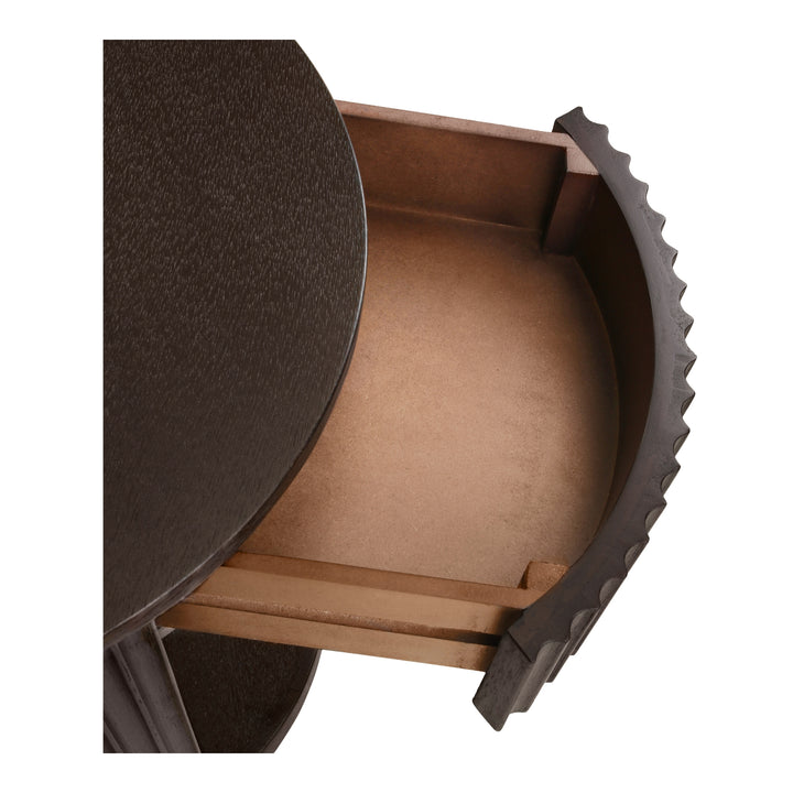Truro Round Nightstand/Side Table - Dark Brown - view 9