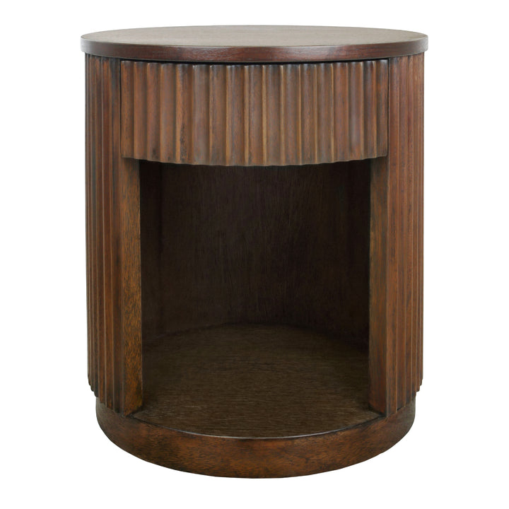 Truro Round Nightstand/Side Table - Rustic Walnut - view 4