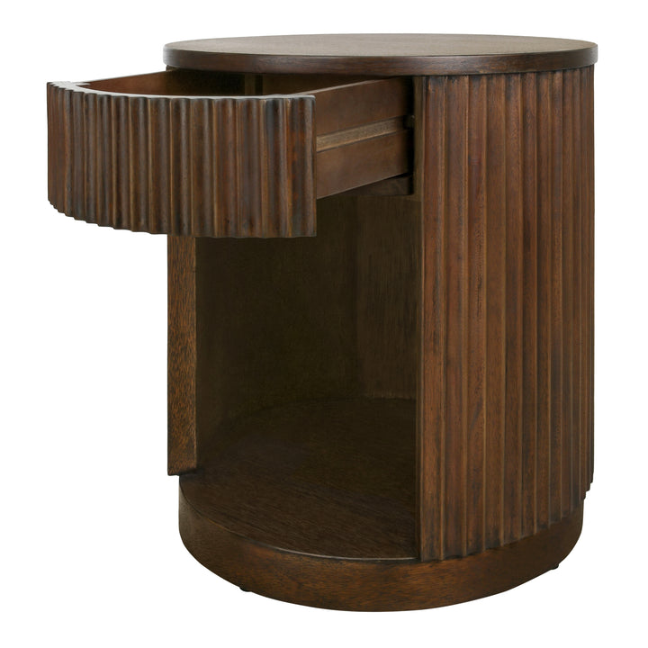 Truro Round Nightstand/Side Table - Rustic Walnut - view 8