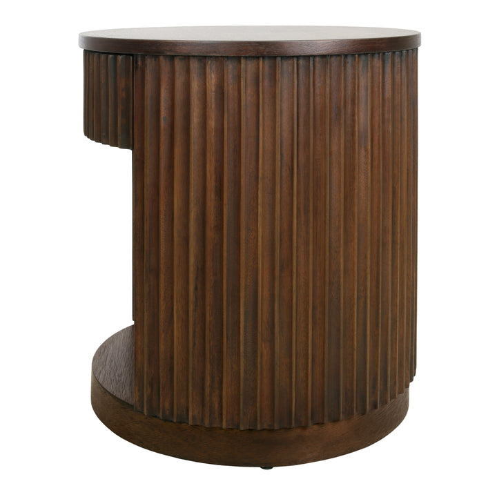 Truro Round Nightstand/Side Table - Rustic Walnut - view 5