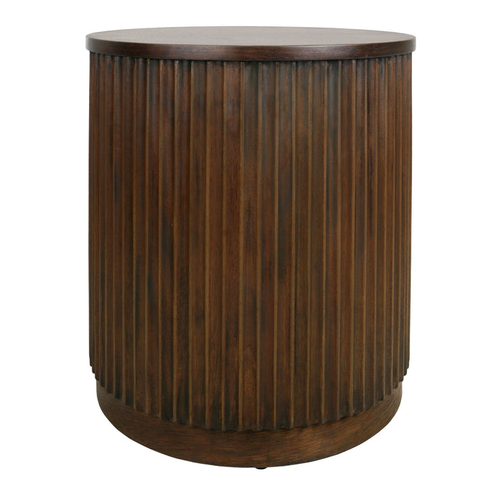 Truro Round Nightstand/Side Table - Rustic Walnut - view 6