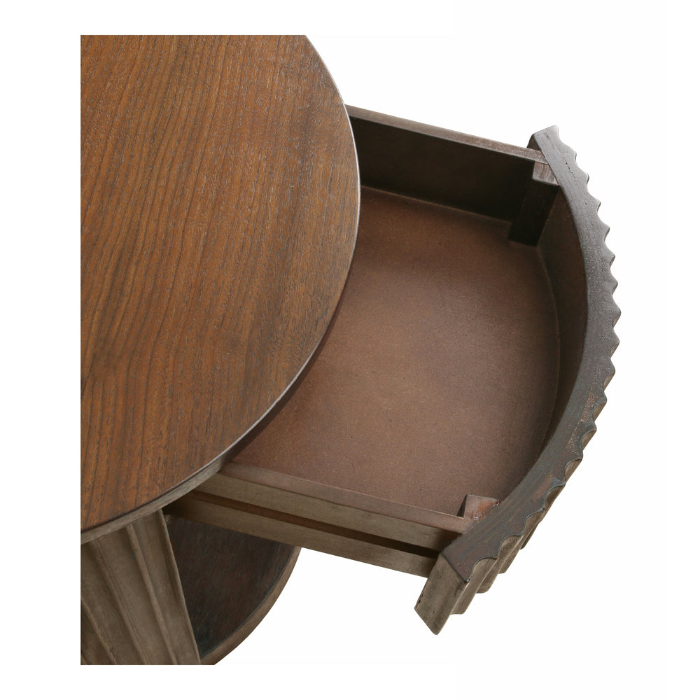 Truro Round Nightstand/Side Table - Rustic Walnut - view 9