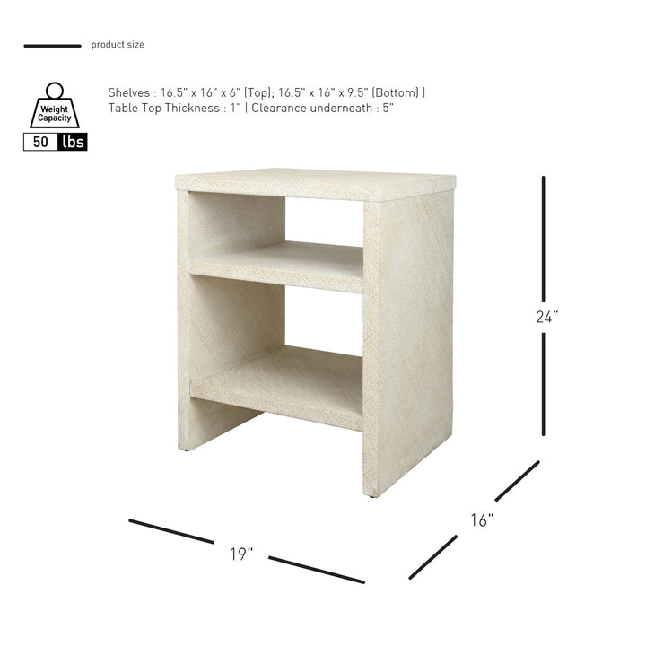 Layne Nightstand/Side Table - Whitewash - view 2