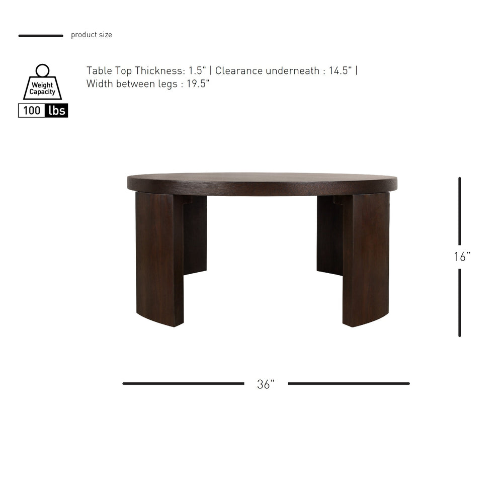 Londyn Round Coffee Table - Dark Brown - view 2