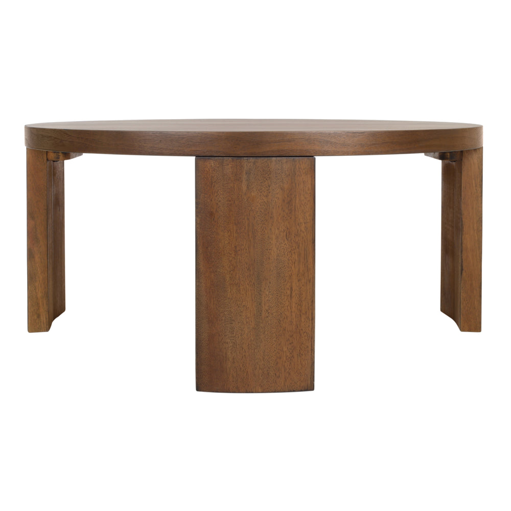 Londyn Round Coffee Table - Rustic Walnut - view 4