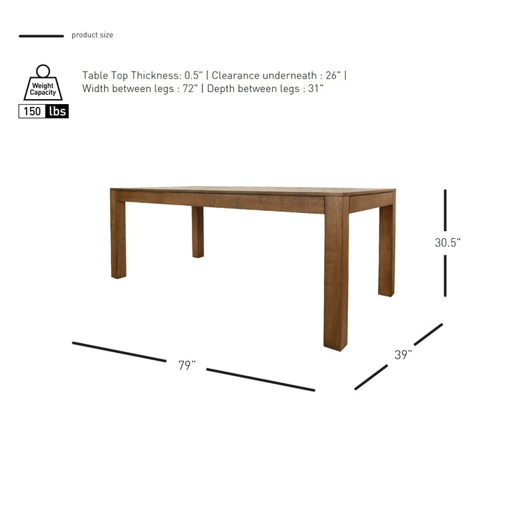Covington 79" Dining Table - Rustic Walnut - view 2