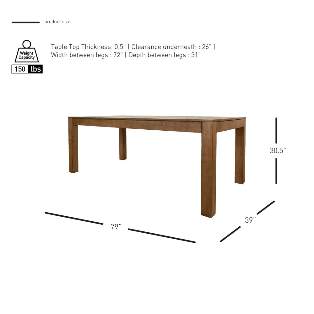 Covington 79" Dining Table - Rustic Walnut - view 2