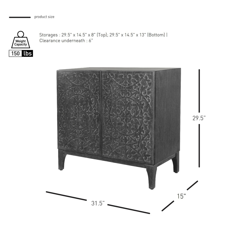 Margie Cabinet 2 Doors - Brushstroke Black - view 2