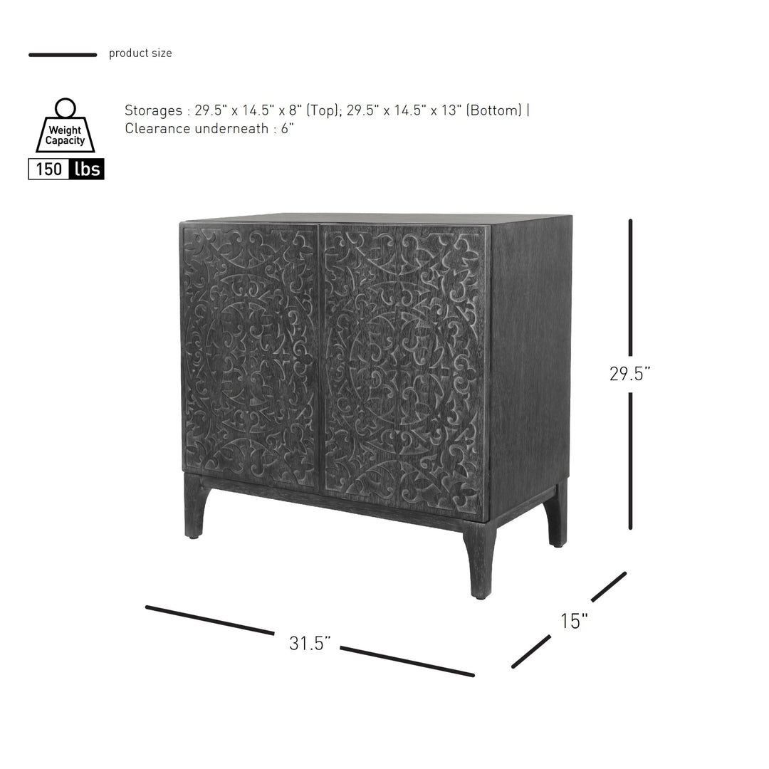 Margie Cabinet 2 Doors - Brushstroke Black - view 2