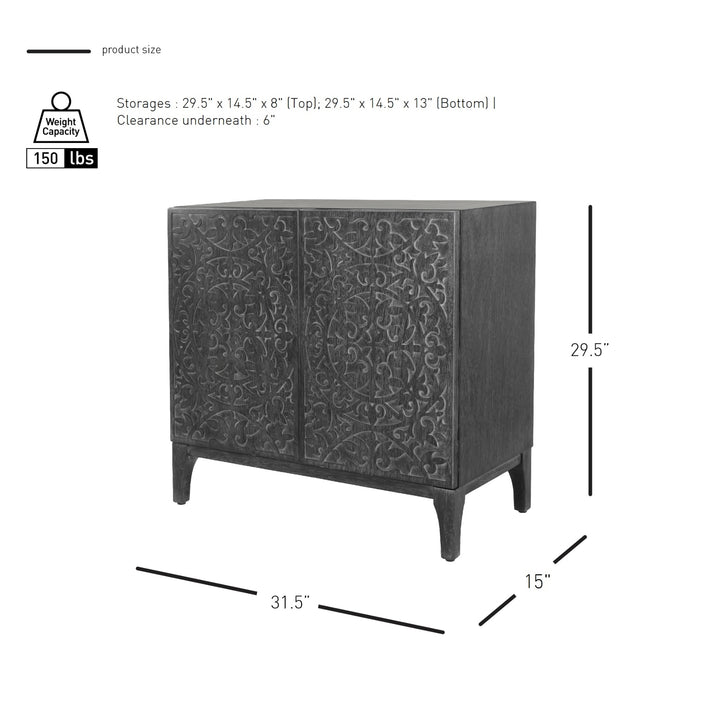 Margie Cabinet 2 Doors - Brushstroke Black - view 2