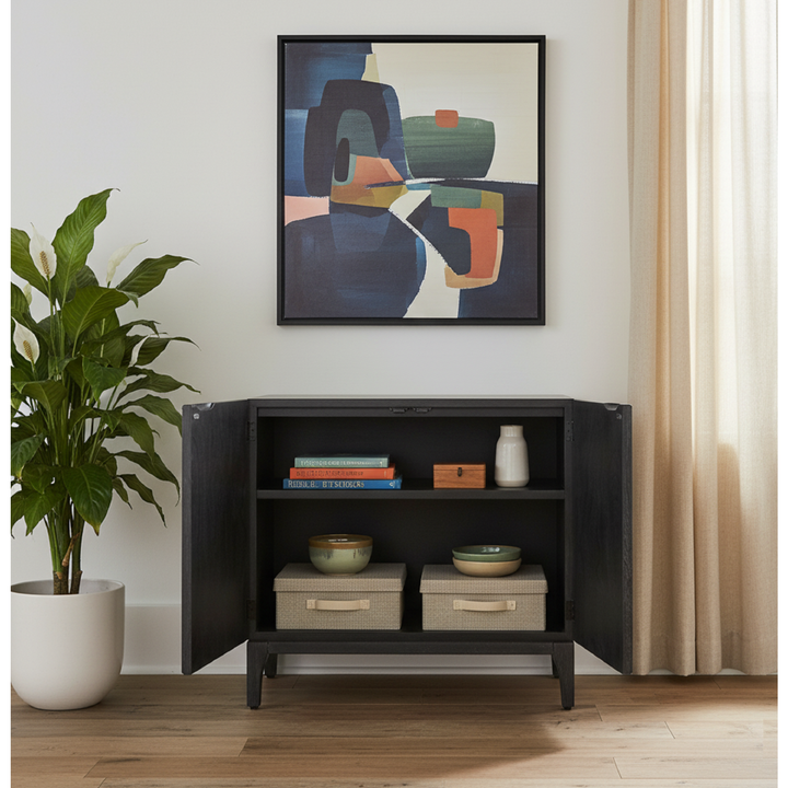 Margie Cabinet 2 Doors - Brushstroke Black - view 4